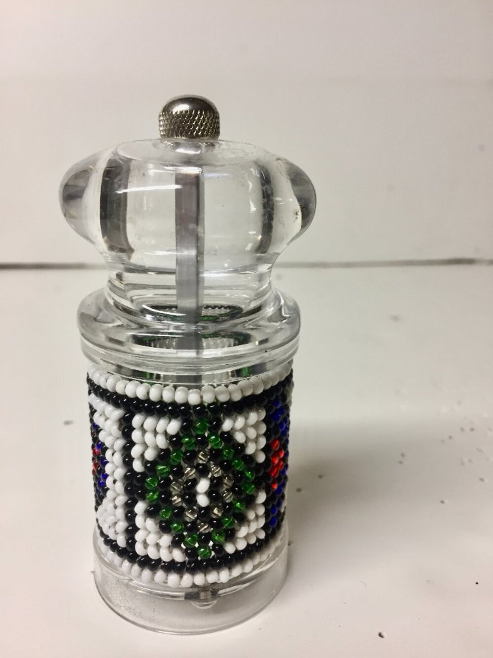 Peppermill with Handcrafted Bead Design